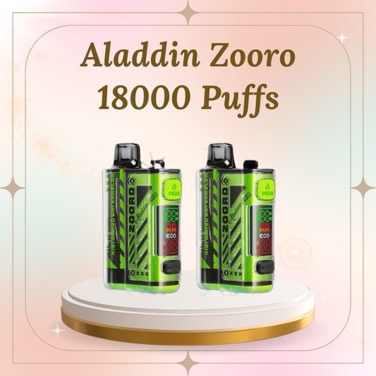 Aladdin Zooro 18000 Puffs rechargeable disposable vape with dual mesh coil