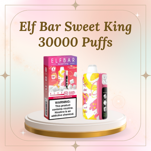 Elf Bar Sweet King 30000 Puffs front view with LED screen active