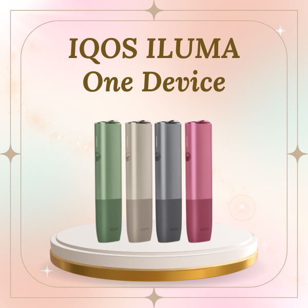 Main Image: IQOS Iluma One Device in Pebble Grey showing sleek portable design