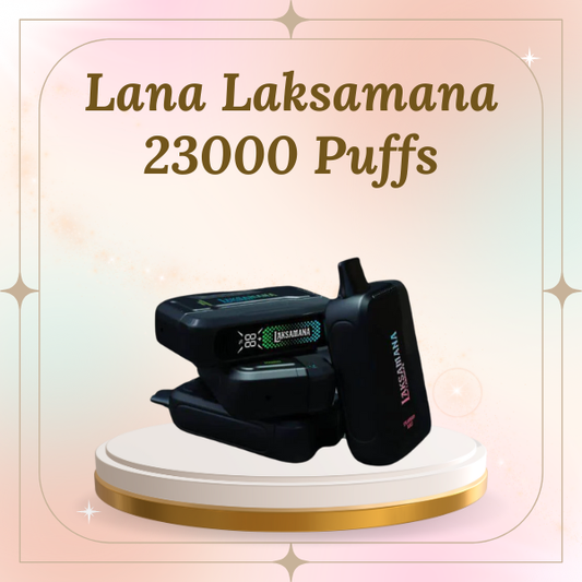 Lana Laksamana 23000 Puffs disposable vape with detachable rechargeable battery and sleek design