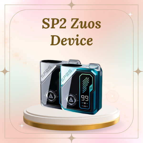 Zuos Device pod system with LED screen showing 650mAh battery status and 4-level power adjustment