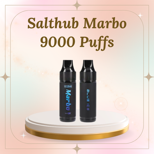 Salthub Marbo 9000 Puffs disposable vape device in sleek black finish