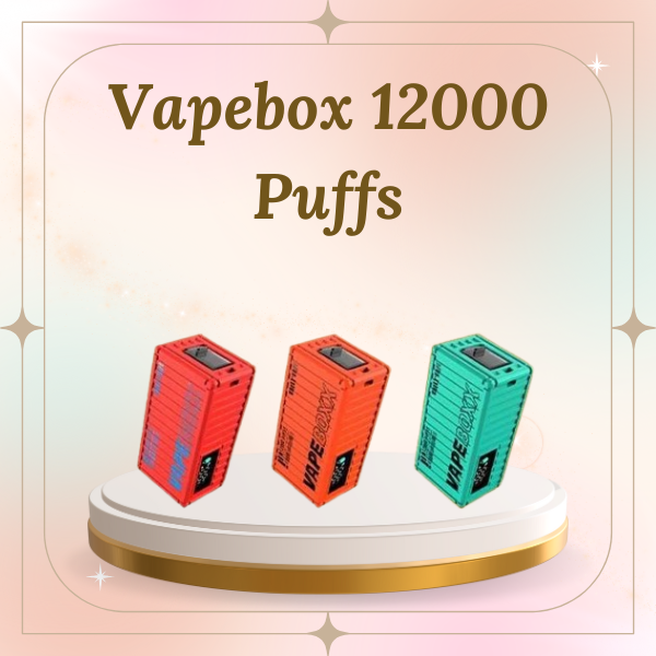 Vapebox 12000 Puffs disposable vape with digital battery screen and adjustable airflow switch